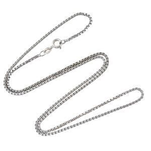 Vintage Sterling Silver 925 Box Chain Necklace 20”